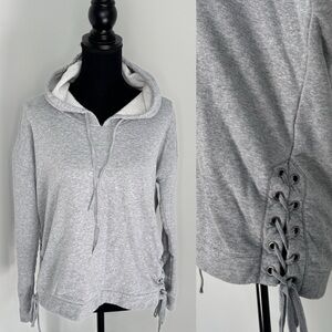 Free Press Sleepwear Gray Women’s Side Tie Hooded Sweater (S)